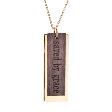 Saved By Grace (Stainless Steel/Gold Plating Necklace)