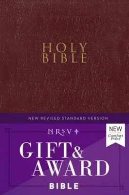 NRSV, Gift and Award Bible, Leather-Look, Burgundy, Comfort Print - Softcover
