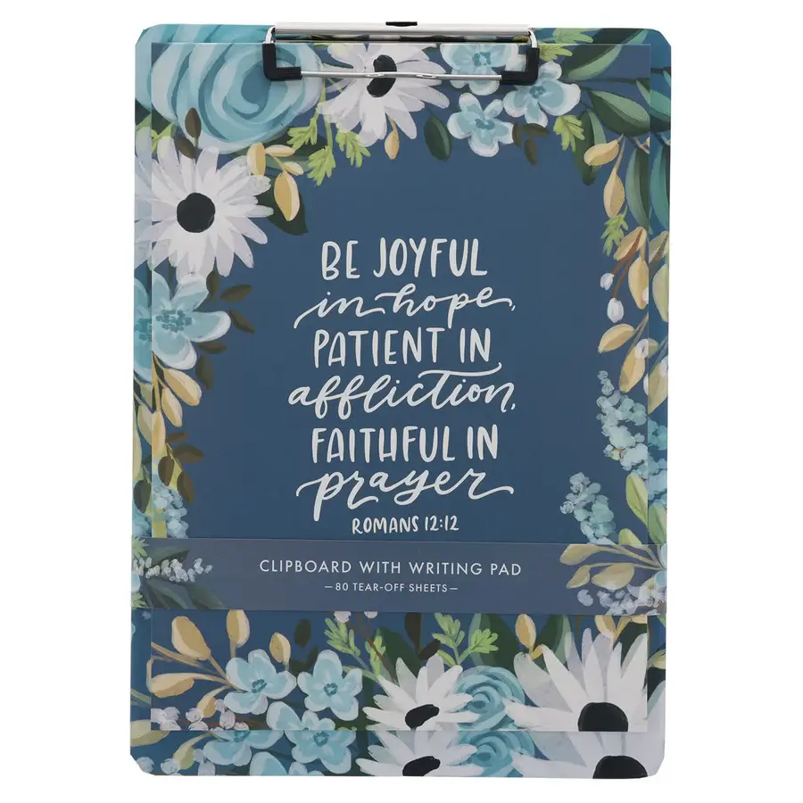 Be Joyful in Hope Clipboard with Notepad